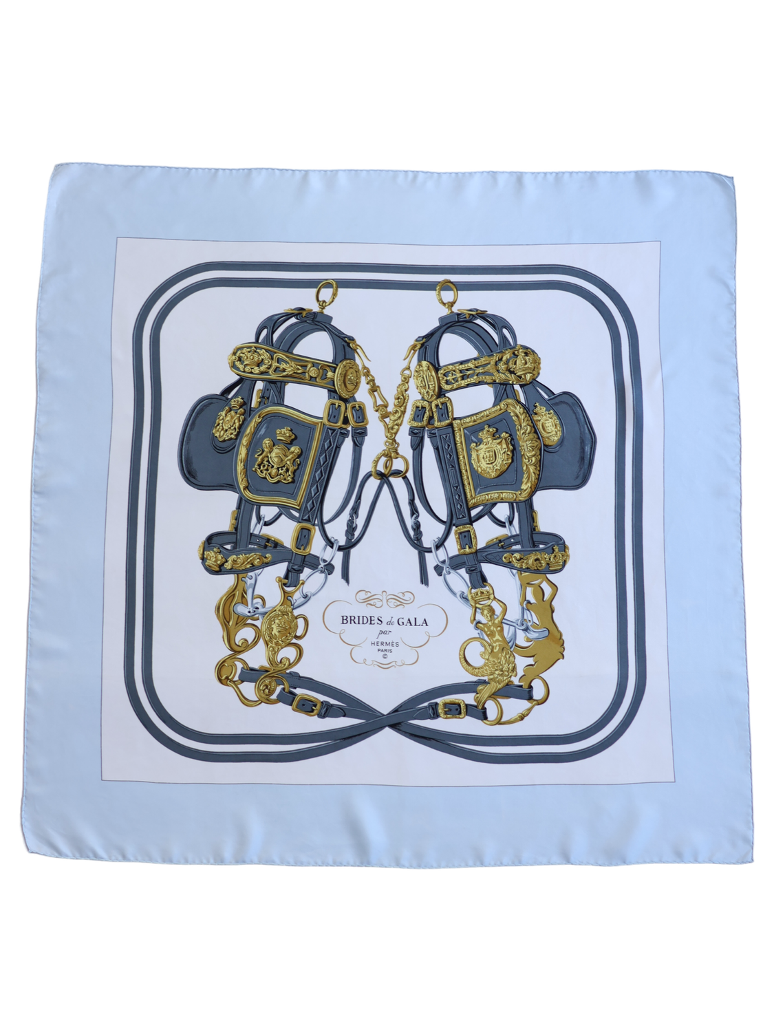 HERMÈS BRIDES DE GALA BLUE SILK SCARF
