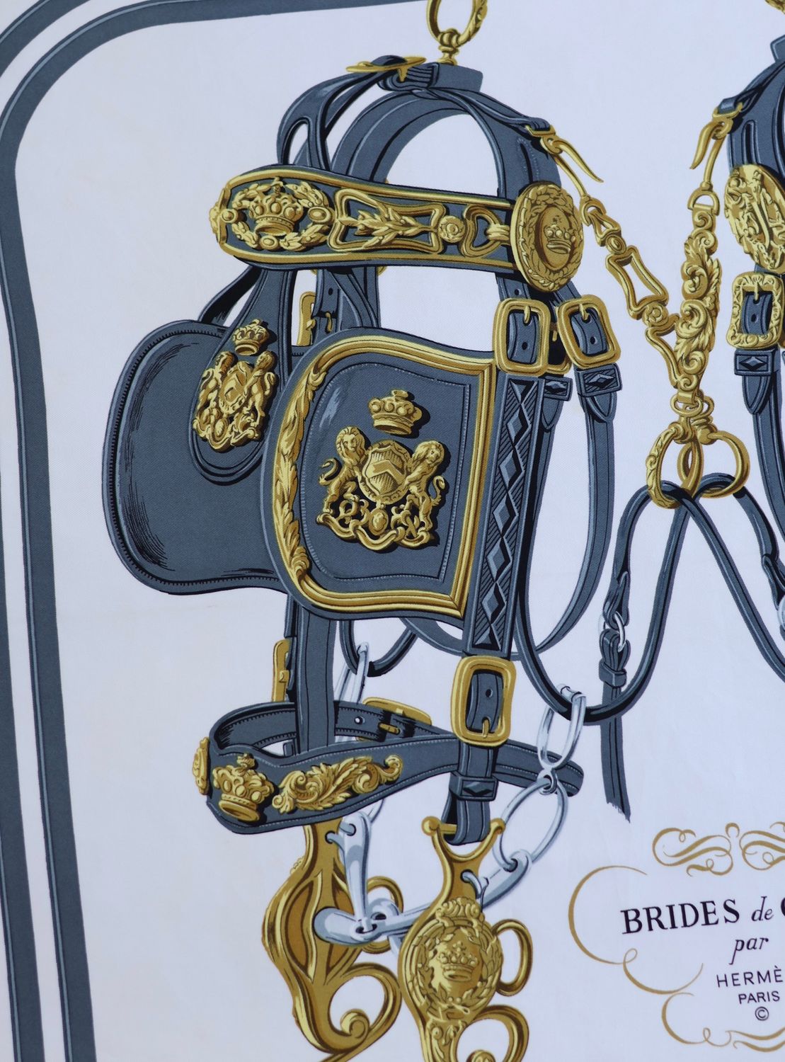 HERMÈS BRIDES DE GALA BLUE SILK SCARF