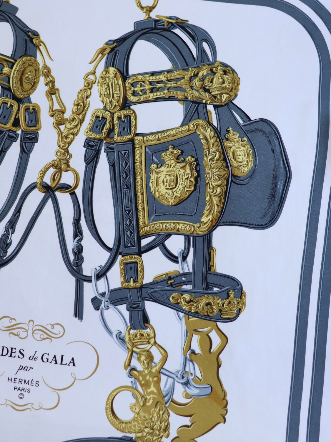 HERMÈS BRIDES DE GALA BLUE SILK SCARF