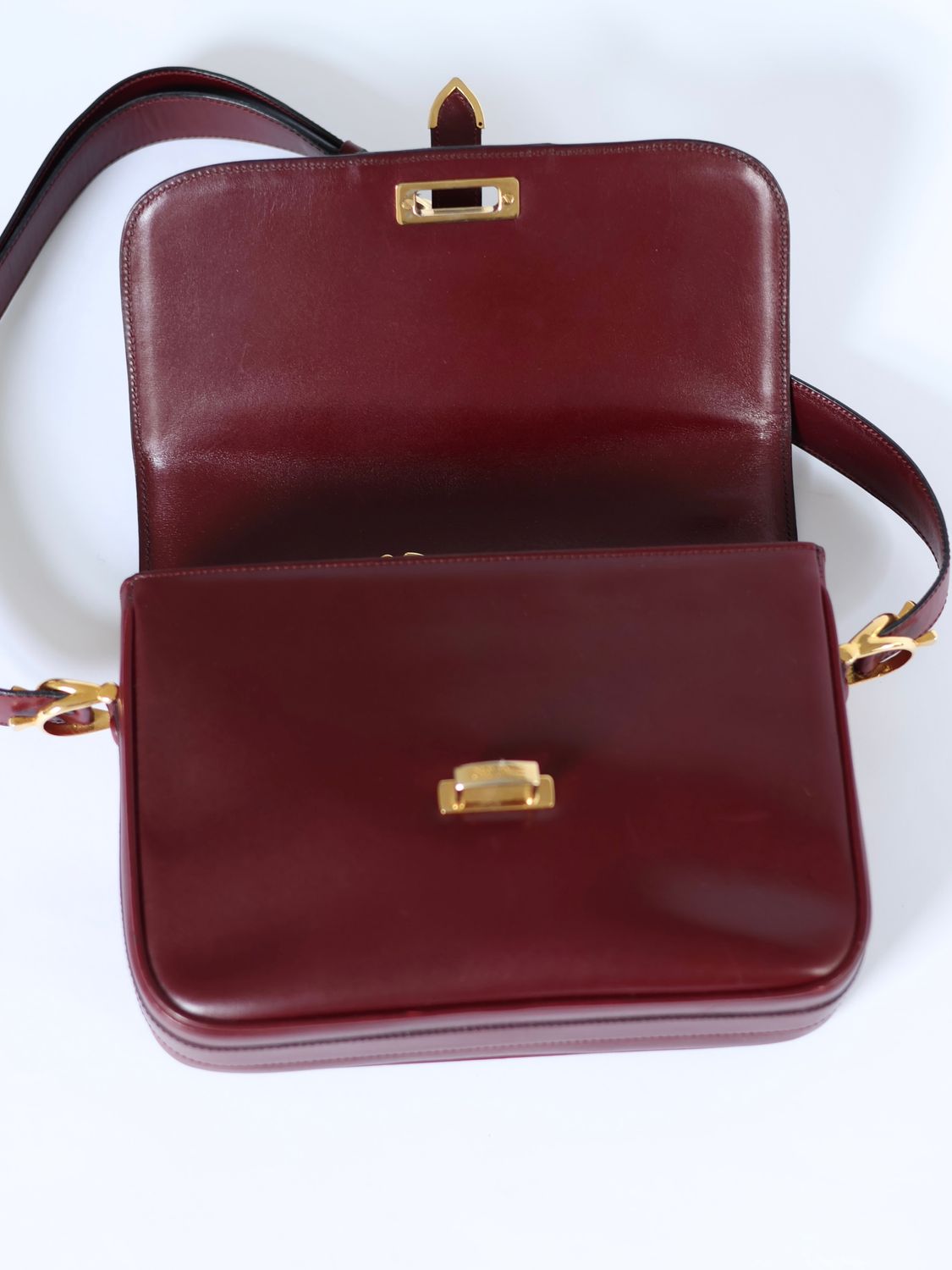 CELINE BURGUNDY BOX BAG