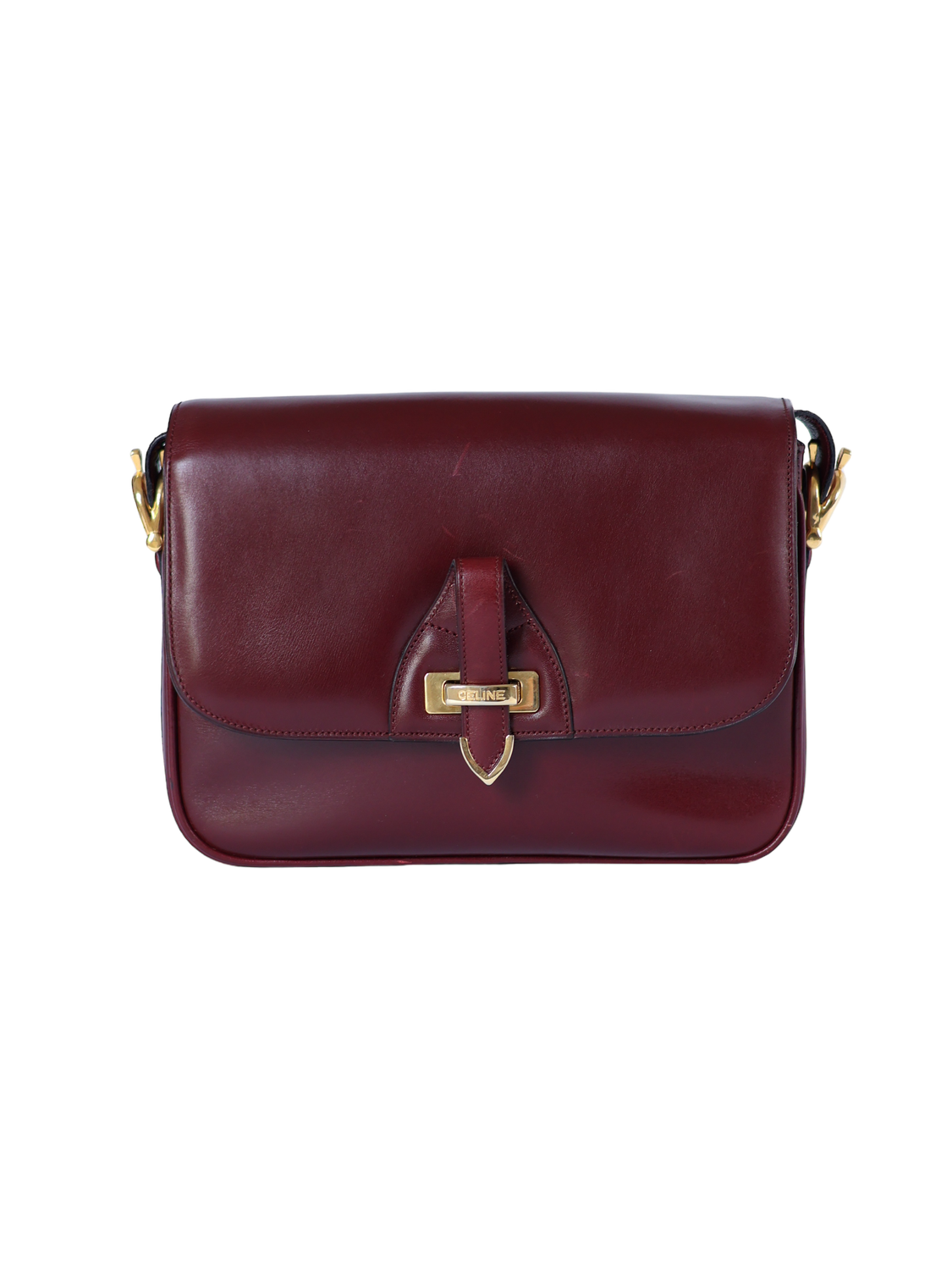 CELINE BURGUNDY BOX BAG