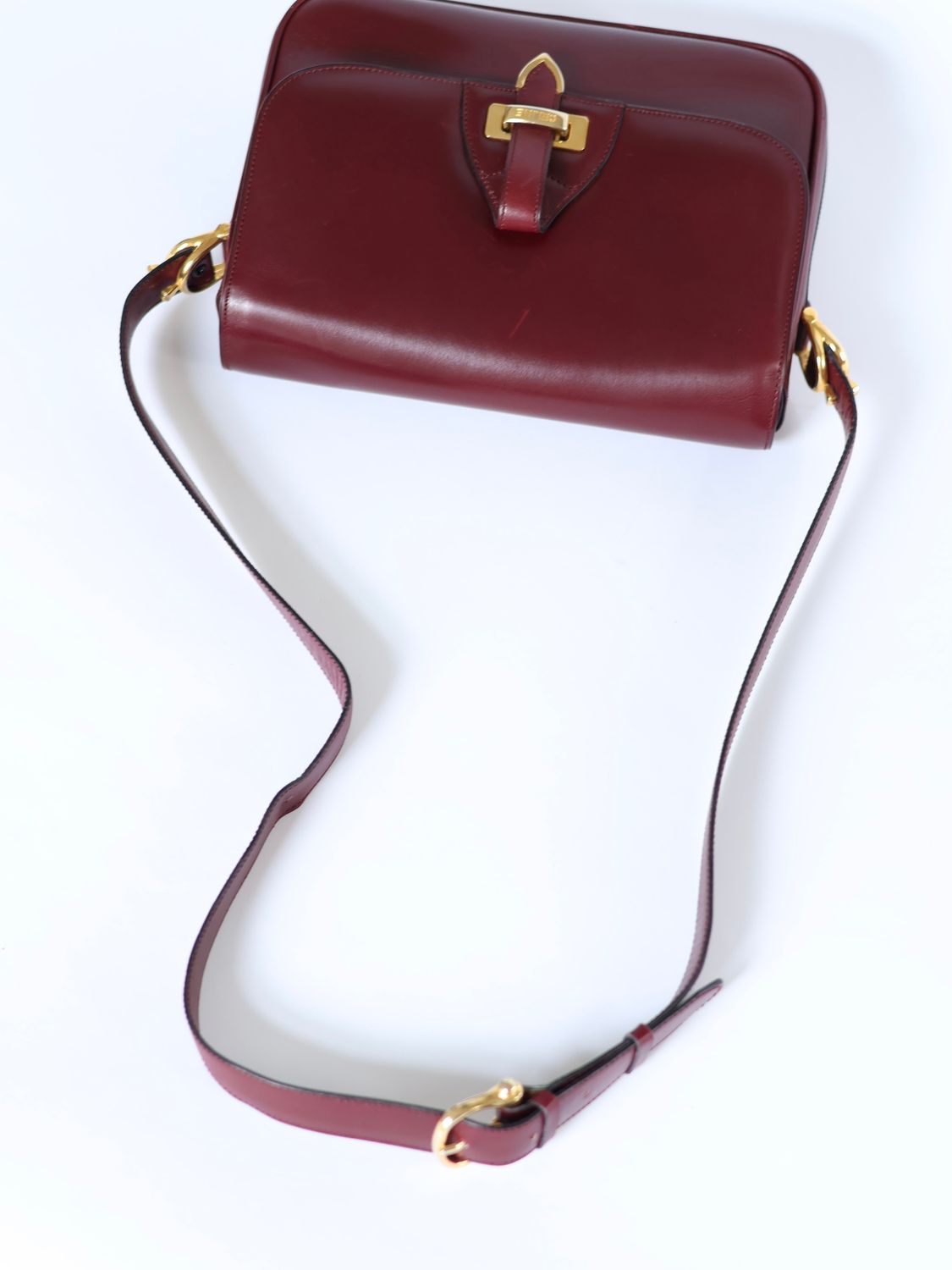 CELINE BURGUNDY BOX BAG