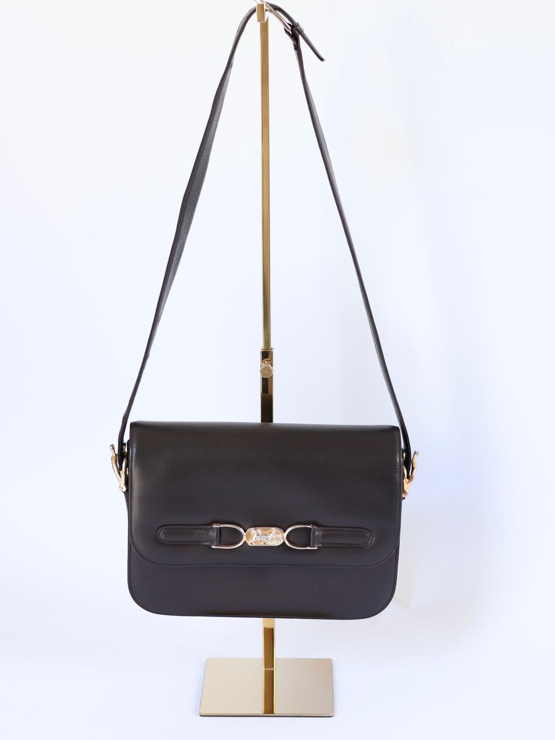 CELINE BROWN BOX SHOULDER BAG
