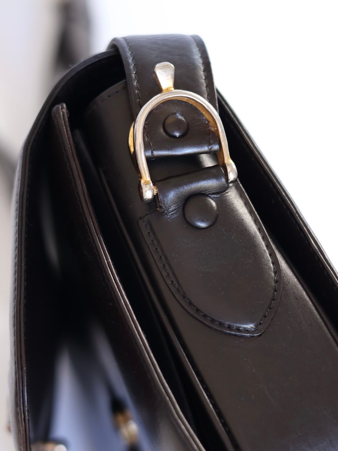 CELINE BROWN BOX SHOULDER BAG