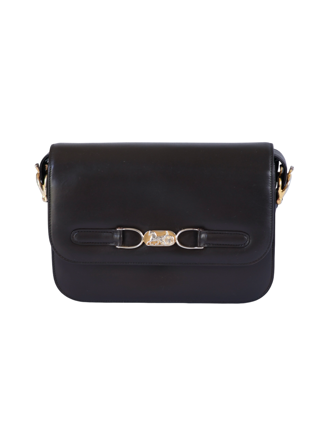 CELINE BROWN BOX SHOULDER BAG