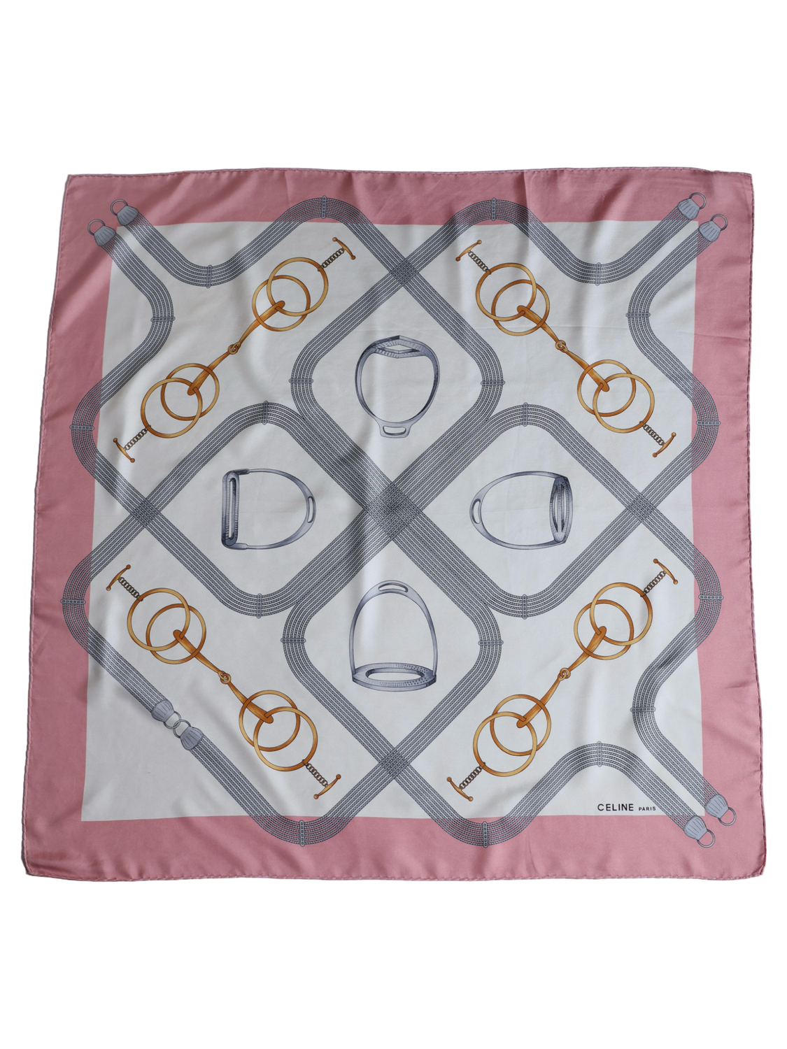 Vintage Celine Pink Silk Scarf