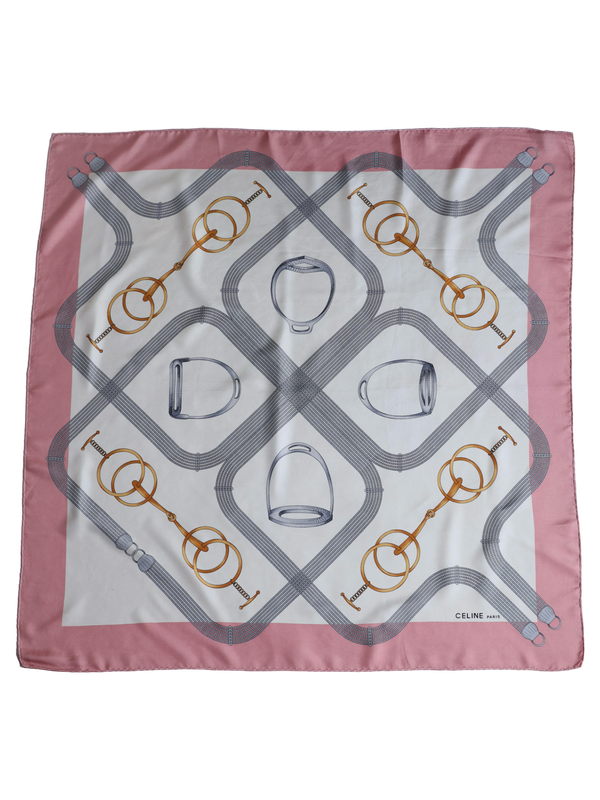 CELINE PINK SILK SCARF