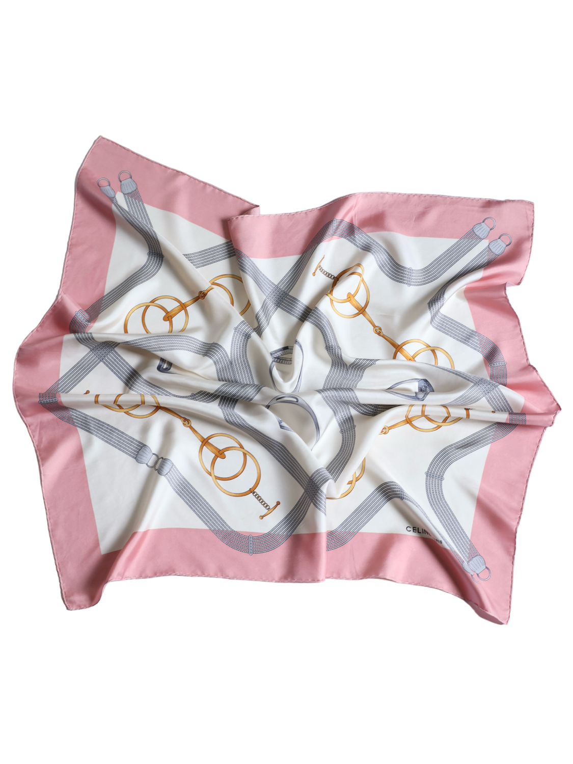 Vintage Celine Pink Silk Scarf