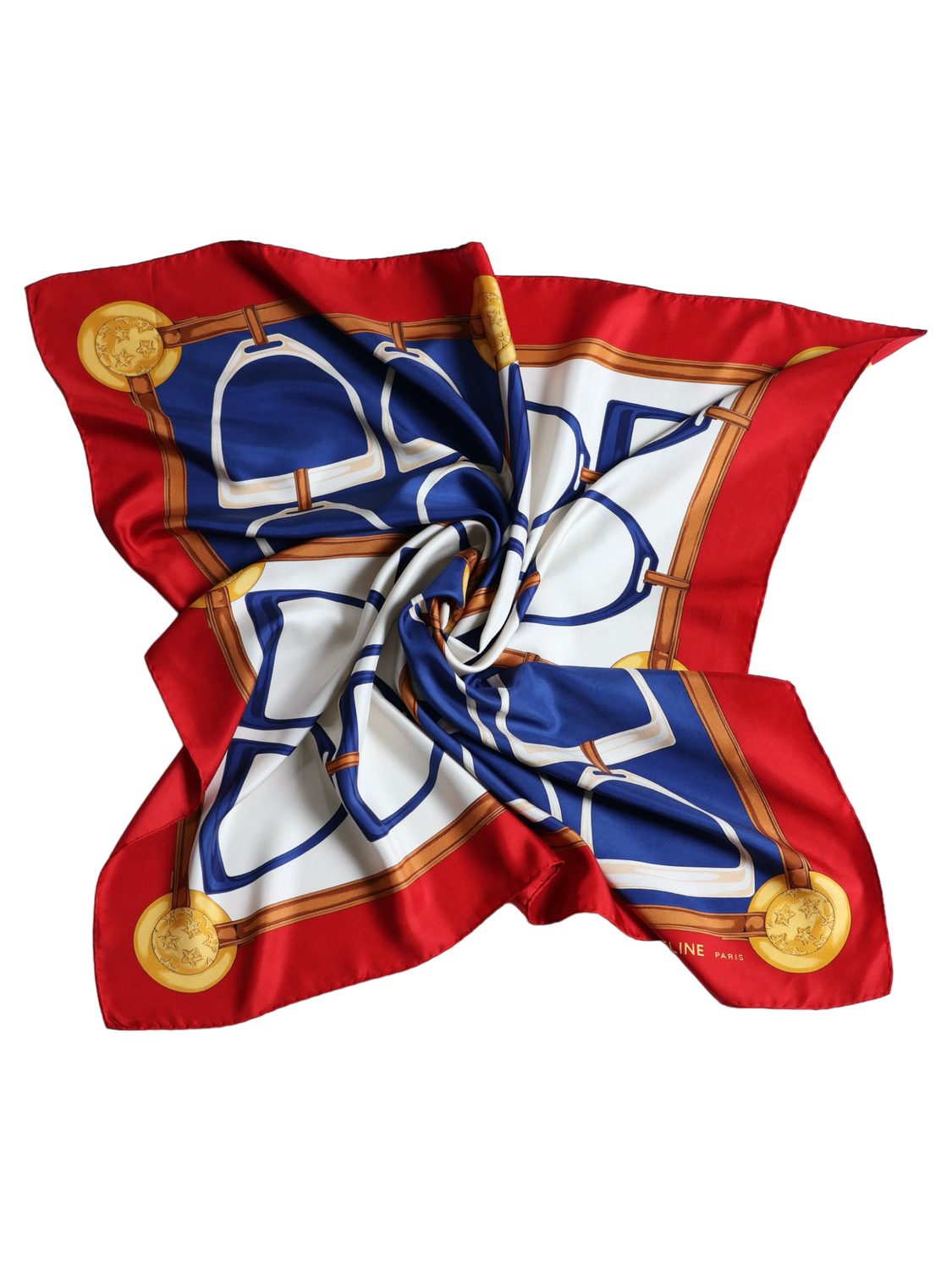 Celine Red Silk Scarf