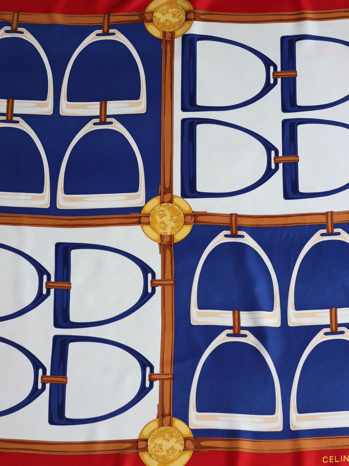 Celine Red Silk Scarf