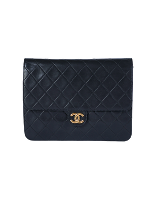 CHANEL SINGLE FLAP GOLD-PLATED BAG