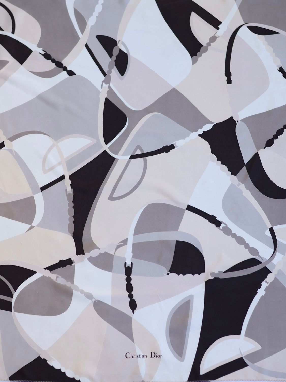 DIOR GREY SILK SCARF