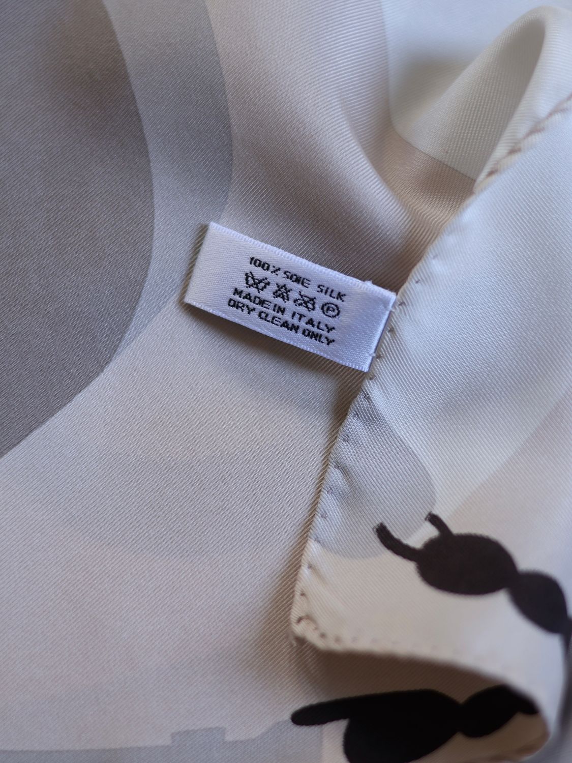 DIOR GREY SILK SCARF