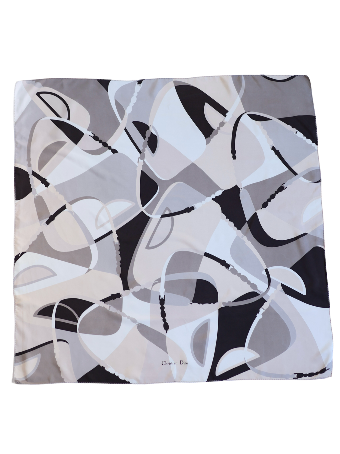 DIOR GREY SILK SCARF