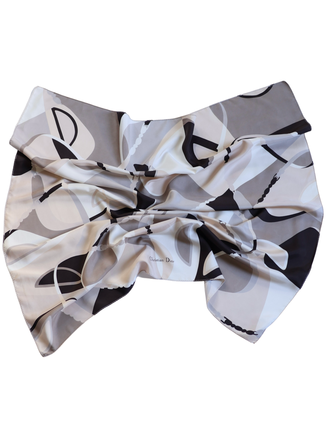 DIOR GREY SILK SCARF