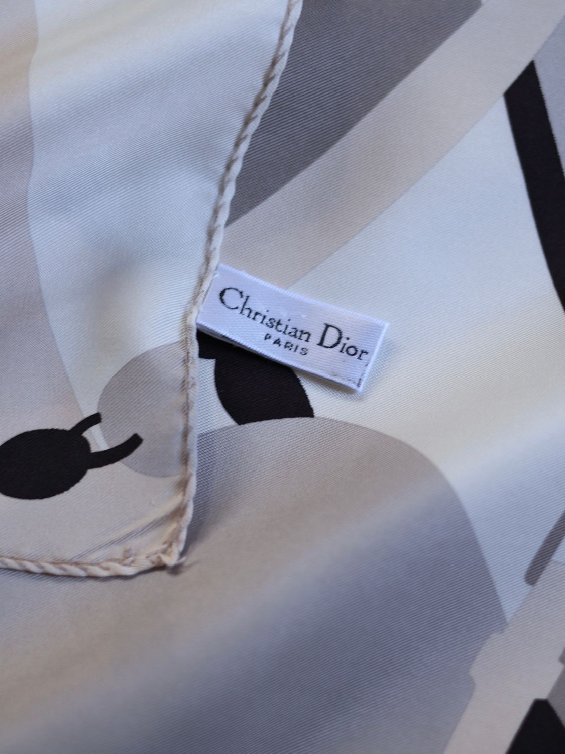 DIOR GREY SILK SCARF