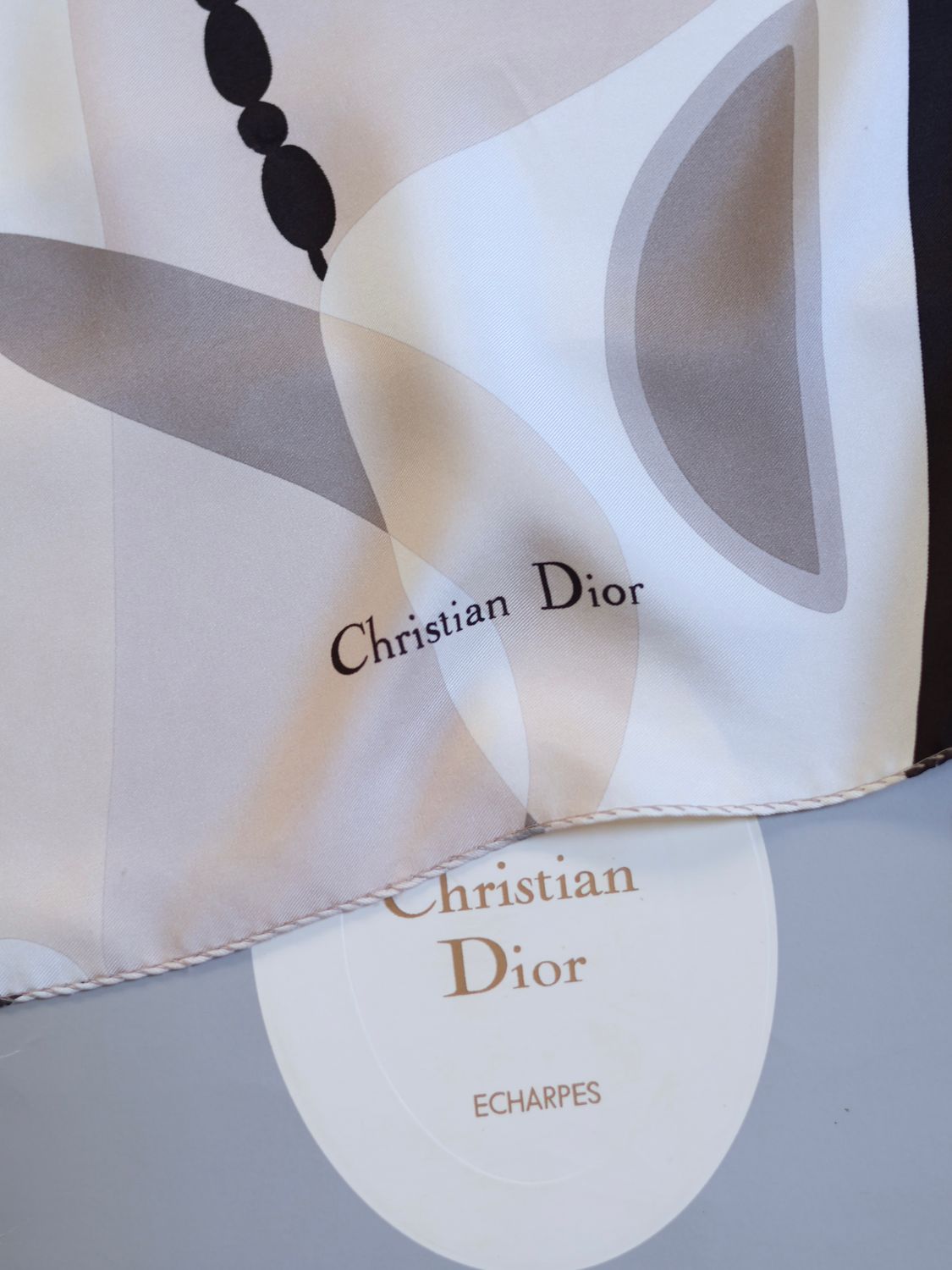 DIOR GREY SILK SCARF