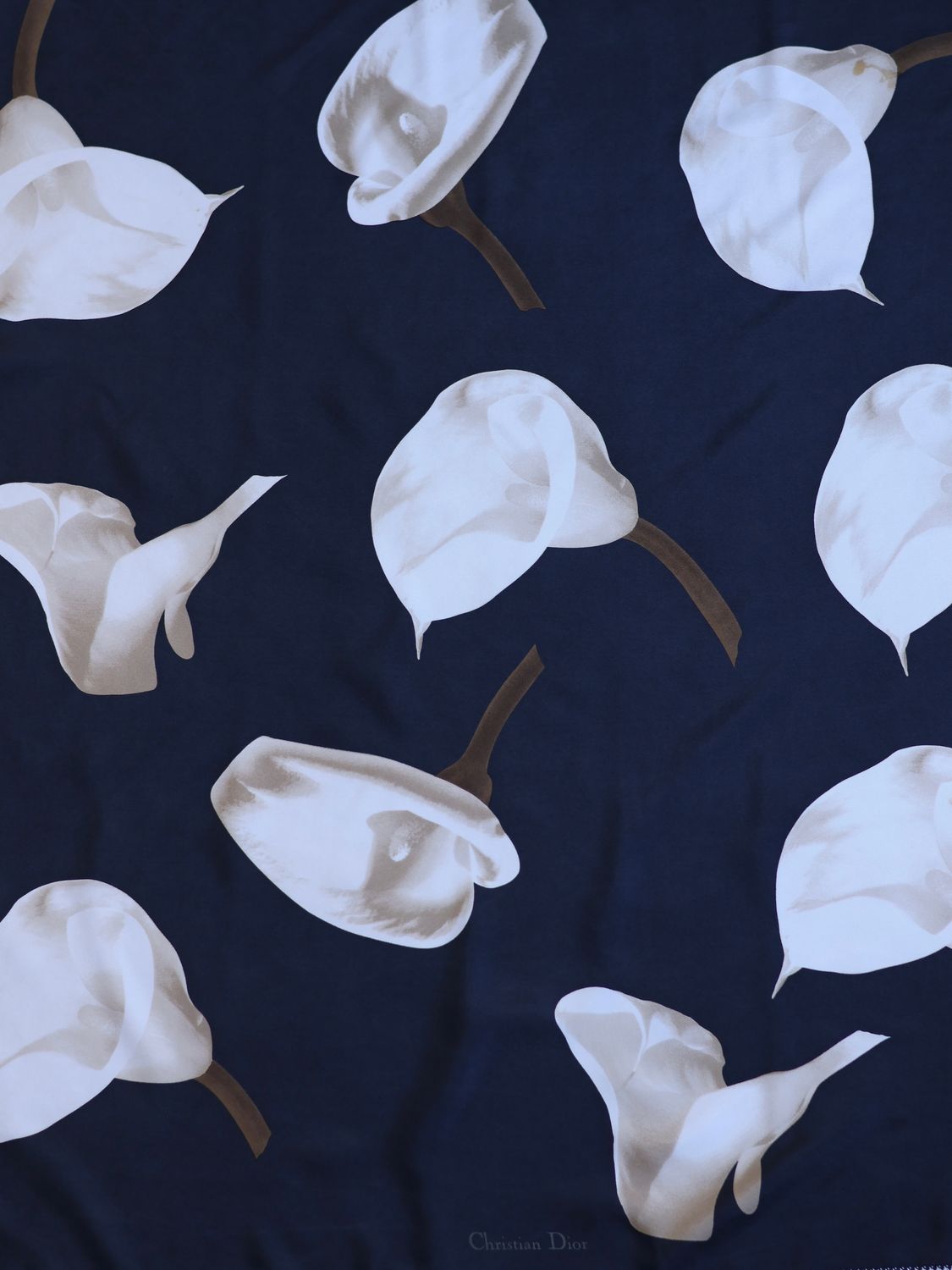 DIOR BLUE SILK SCARF