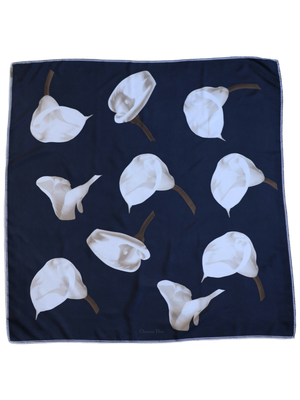 DIOR BLUE SILK SCARF