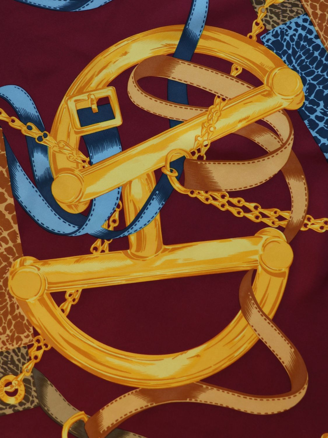 CELINE BURGUNDY SILK SCARF