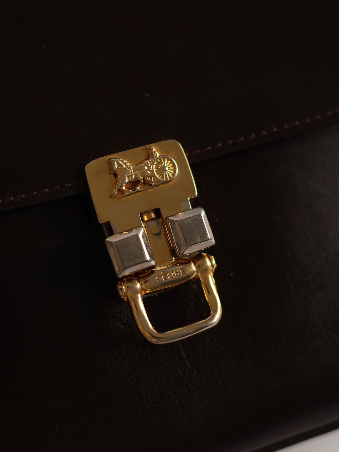 CELINE BOX BROWN SHOULDER BAG