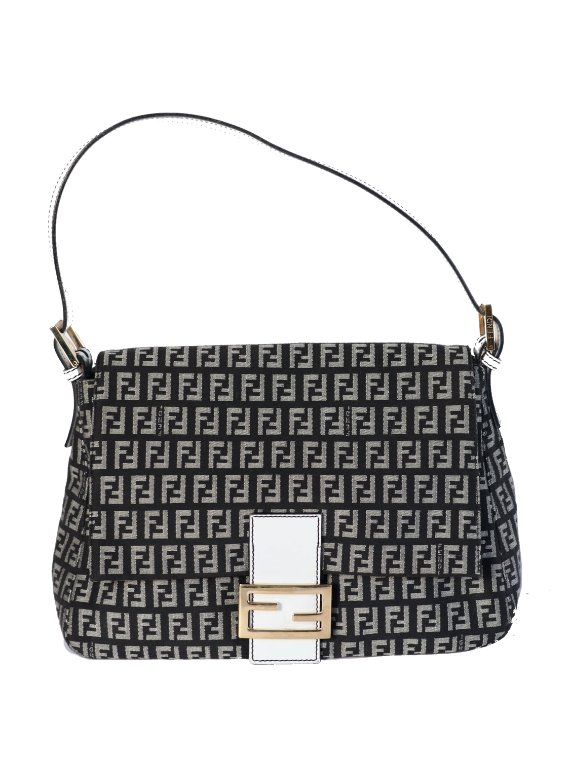 FENDI GREY BAGUETTE SHOULDER BAG