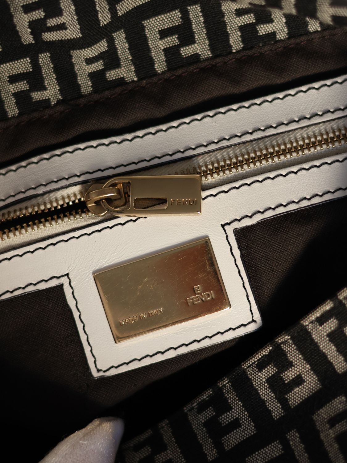 FENDI GREY BAGUETTE SHOULDER BAG