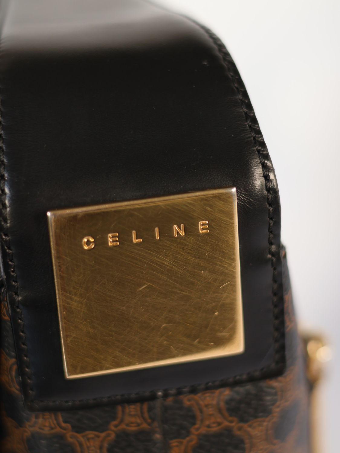CELINE CANVAS SHOULDER BAG