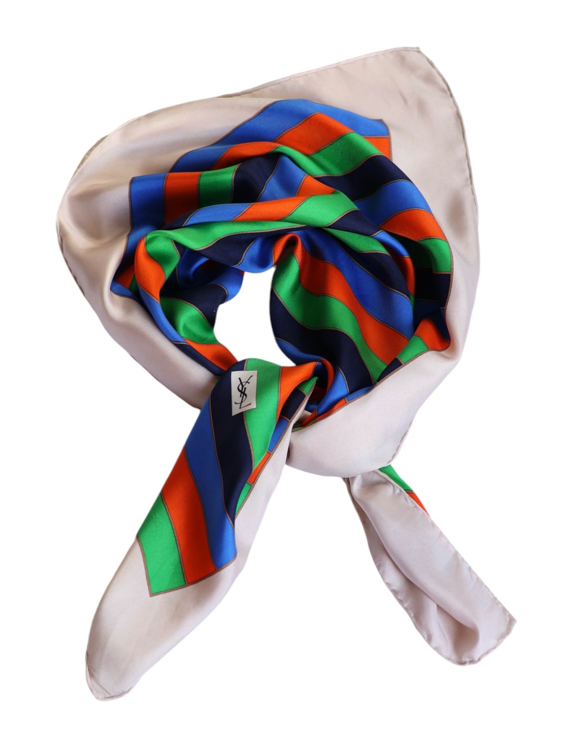 YSL Stripe Silk Scarf