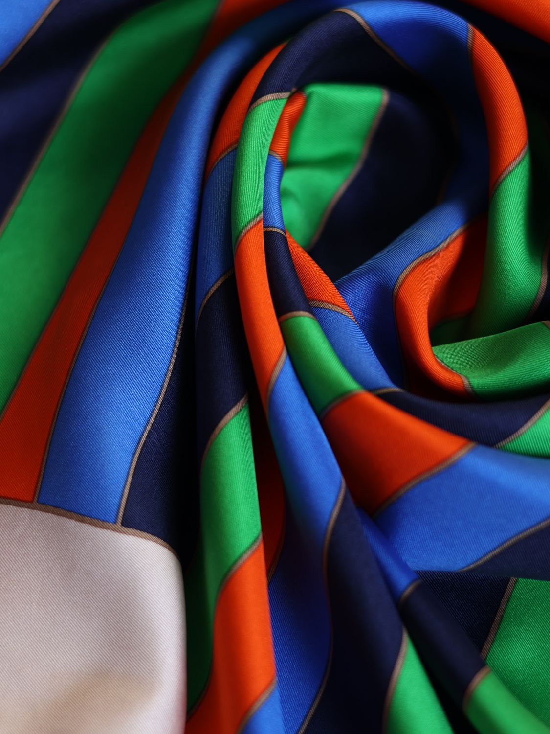 YSL Stripe Silk Scarf