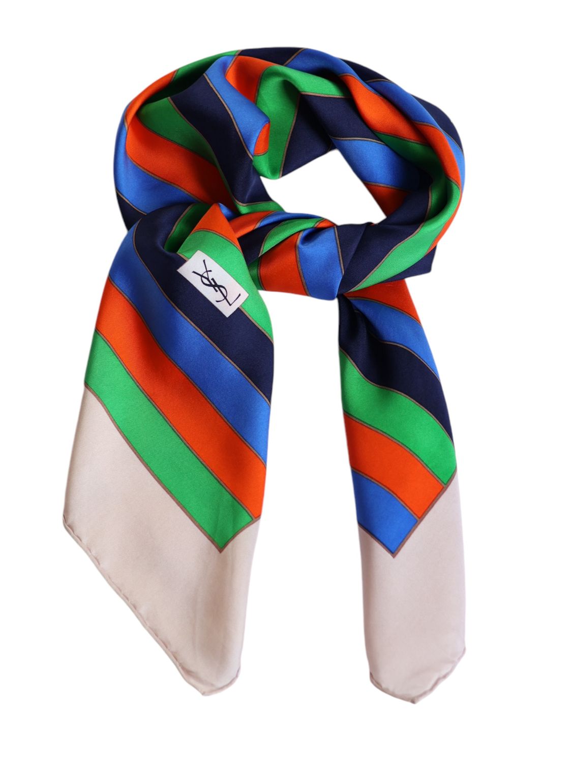 YSL Stripe Silk Scarf