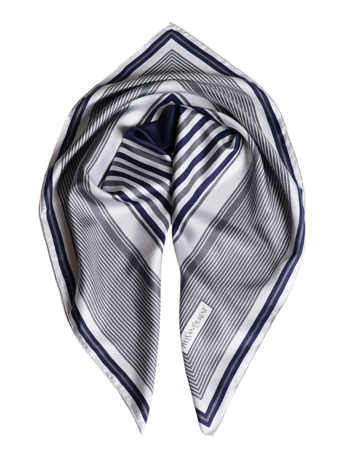 YSL BLUE SILK SCARF