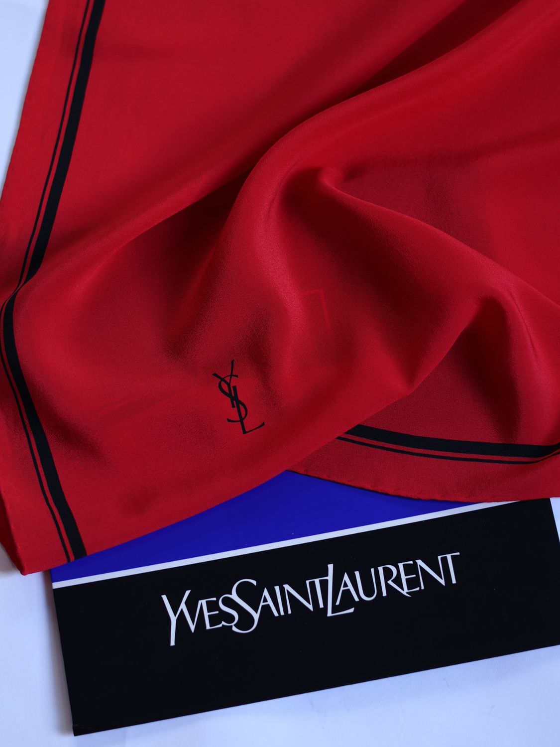 YSL Red Silk Scarf