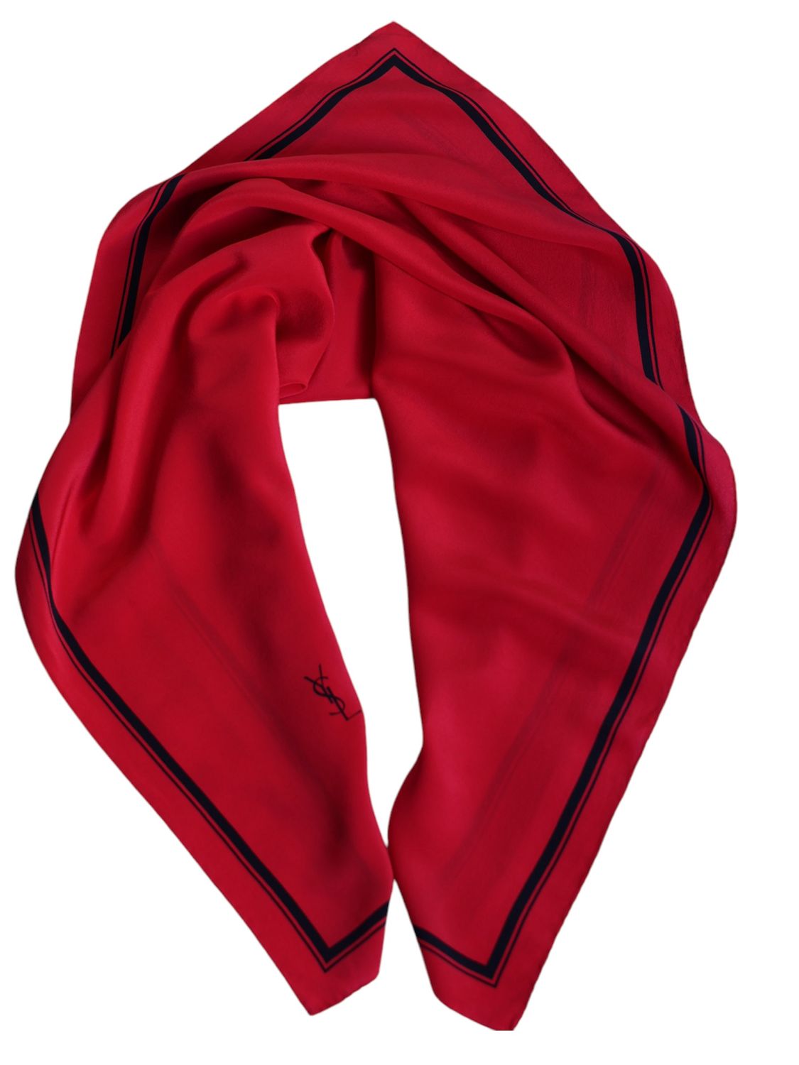 YSL Red Silk Scarf
