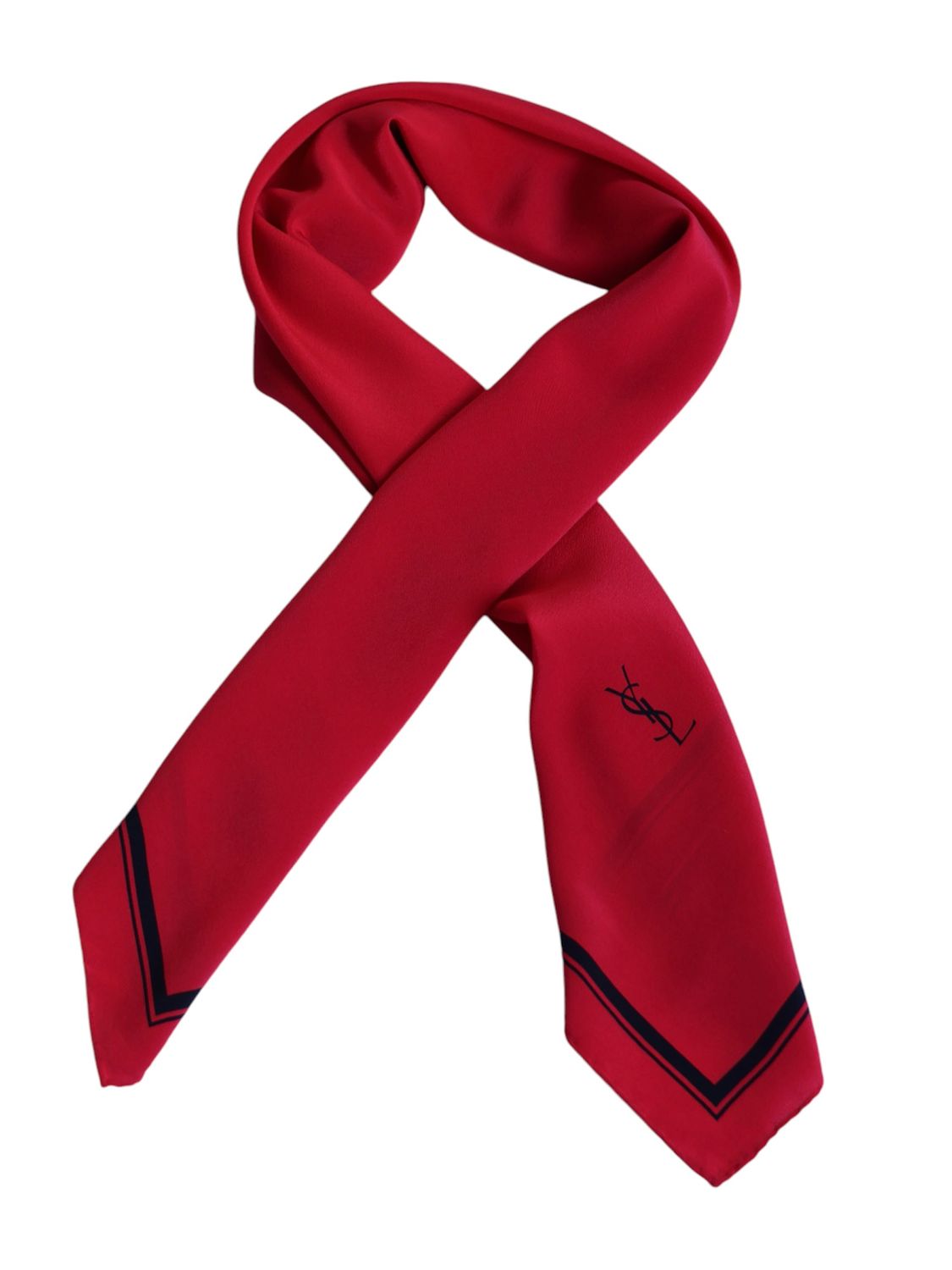 YSL Red Silk Scarf