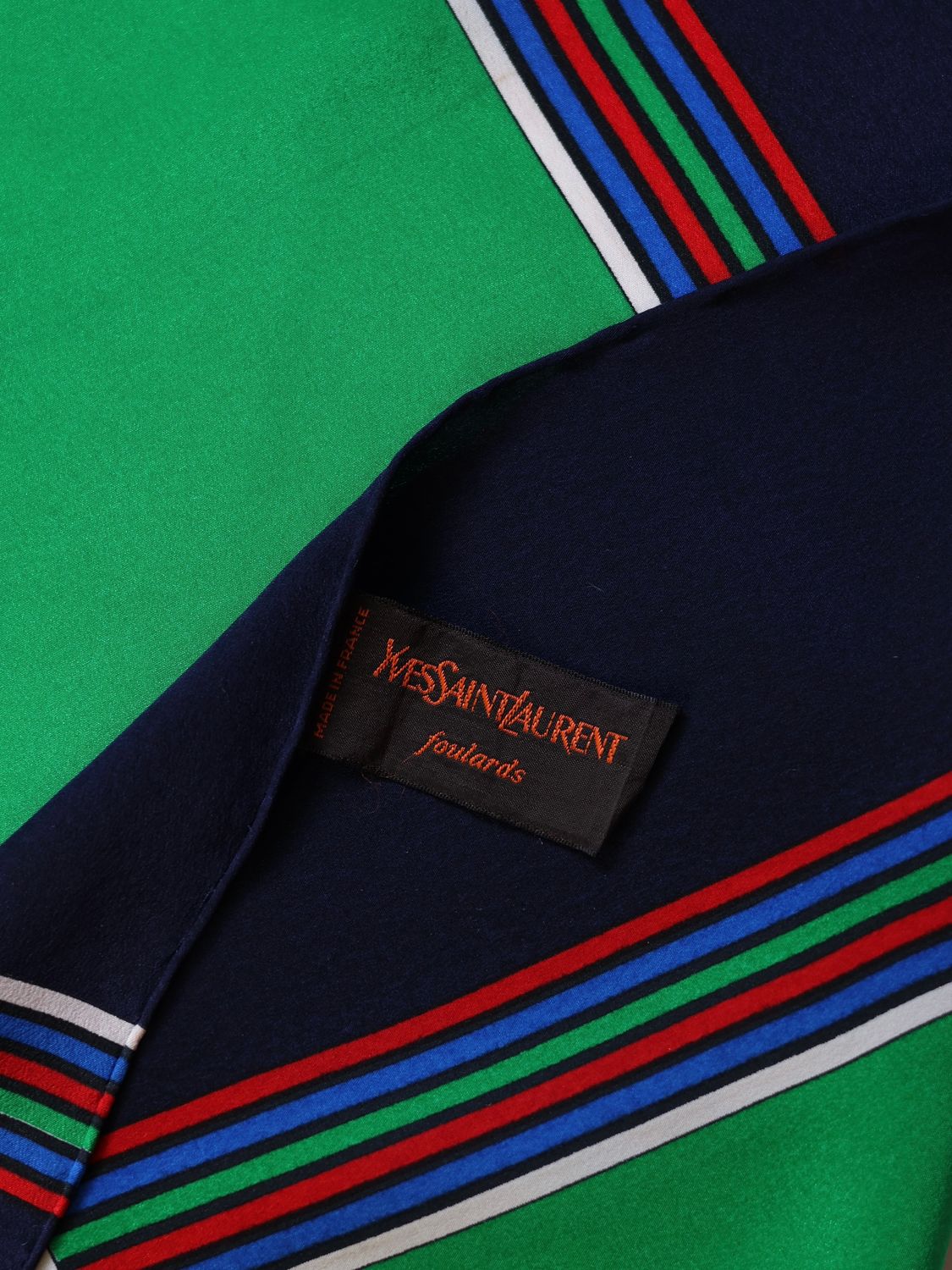 YSL GREEN SILK SCARF