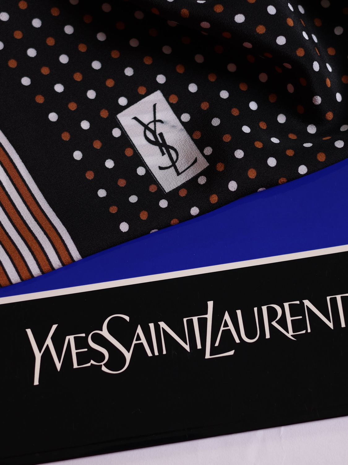 YSL Polka Dot Silk Scarf