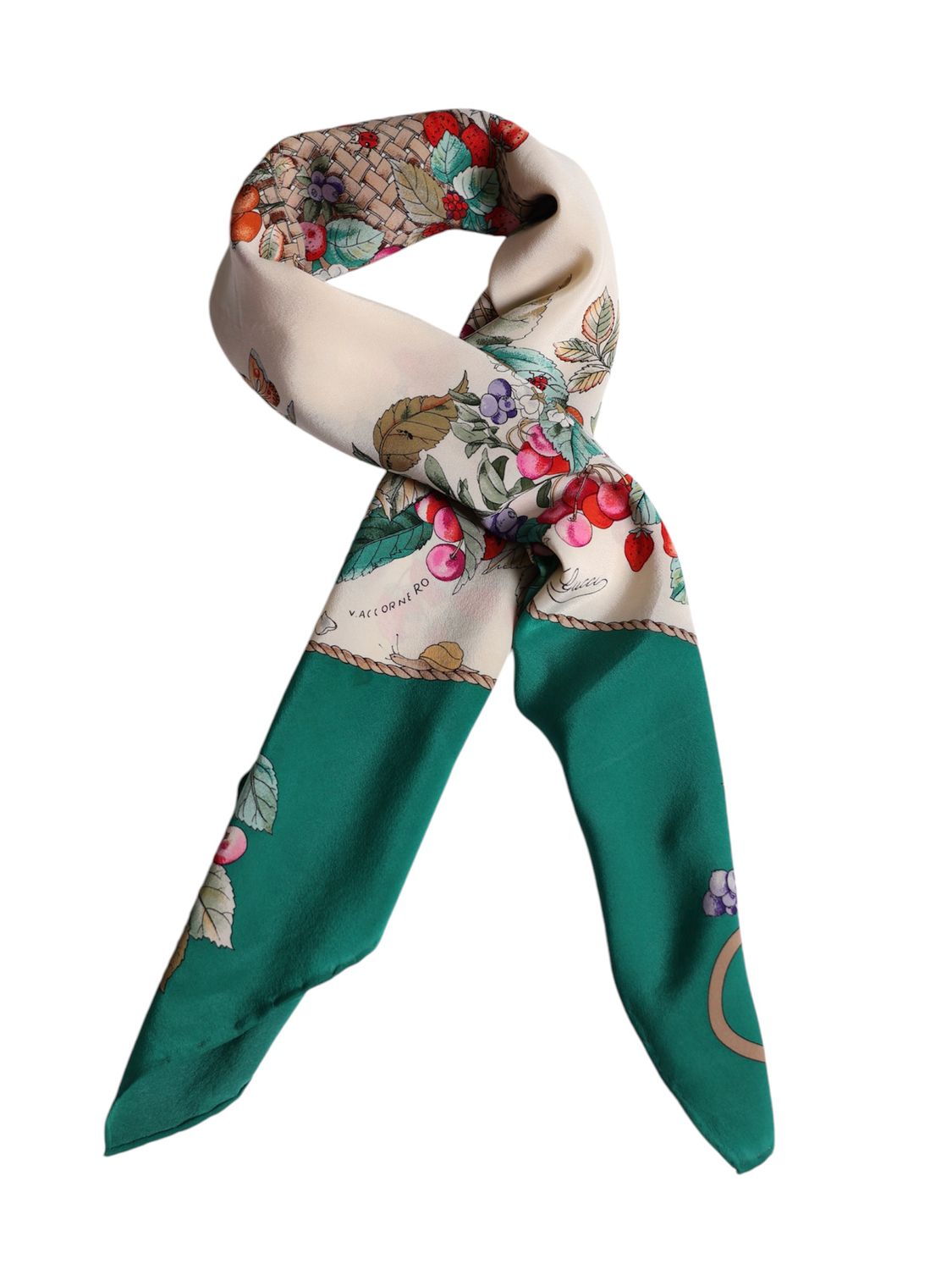 GUCCI FLORA SCARF IN GREEN