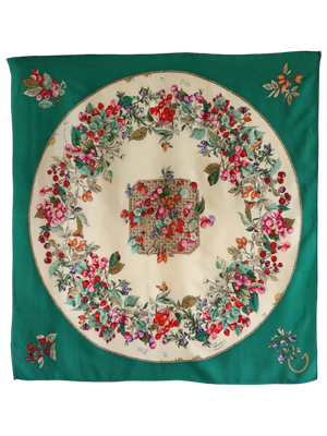 GUCCI FLORA SCARF IN GREEN