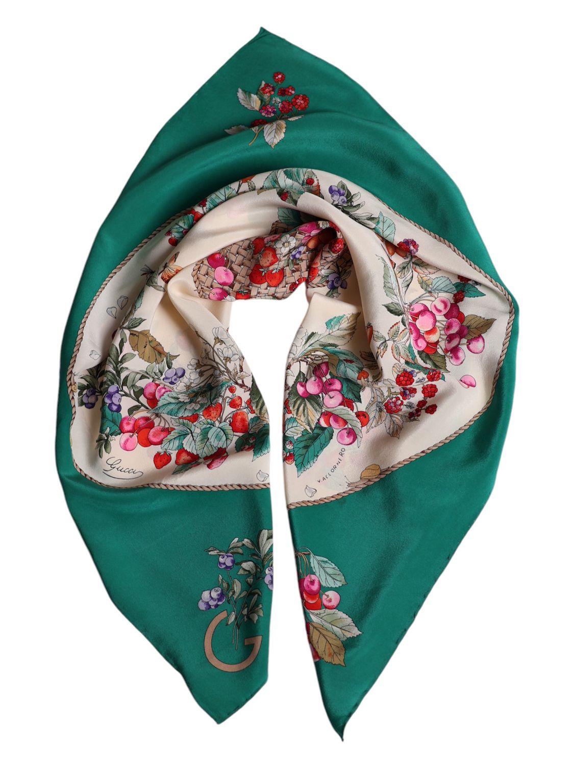 GUCCI FLORA SCARF IN GREEN
