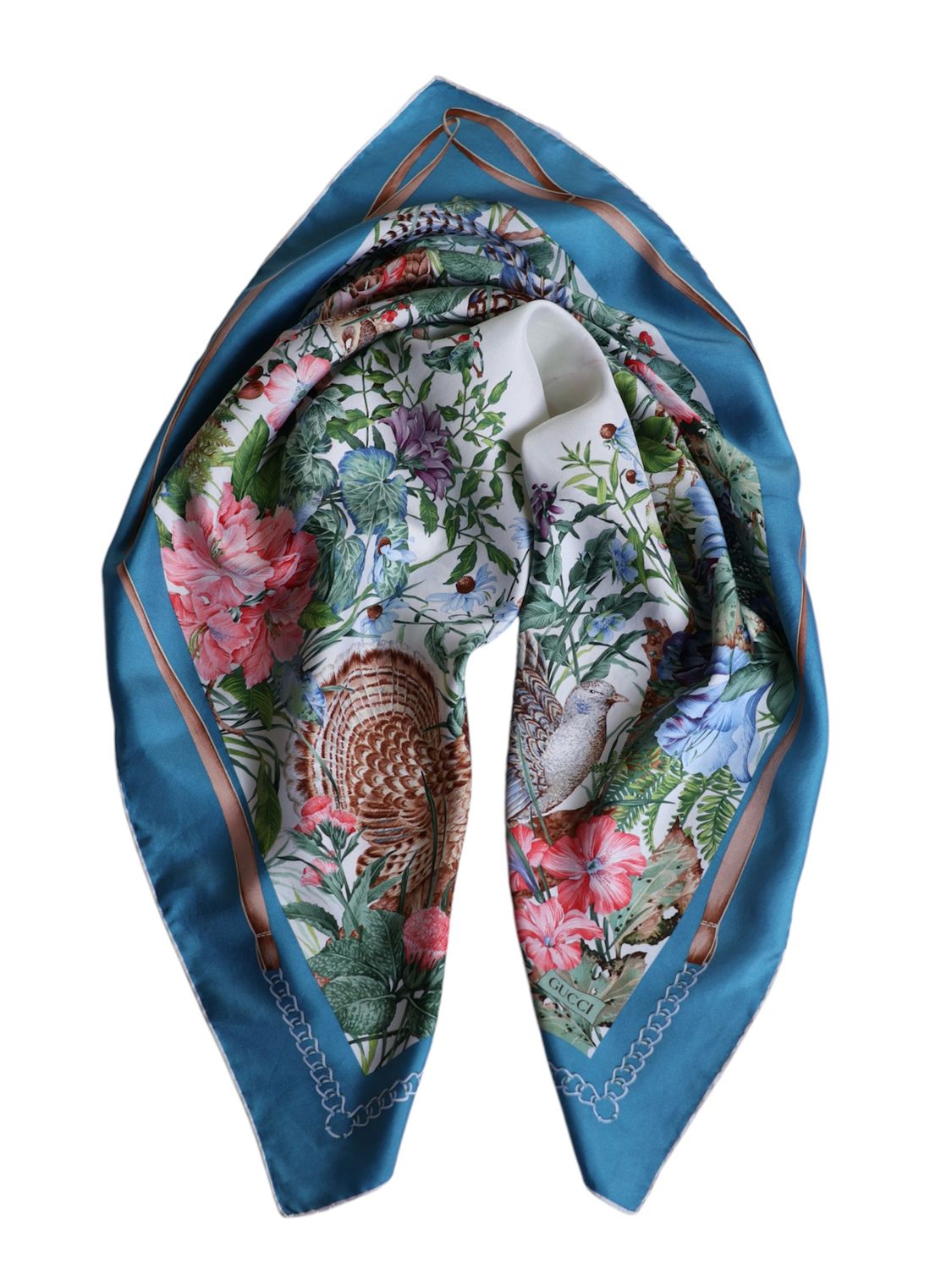 USED SILK SCARF IN LIGHT BLUE