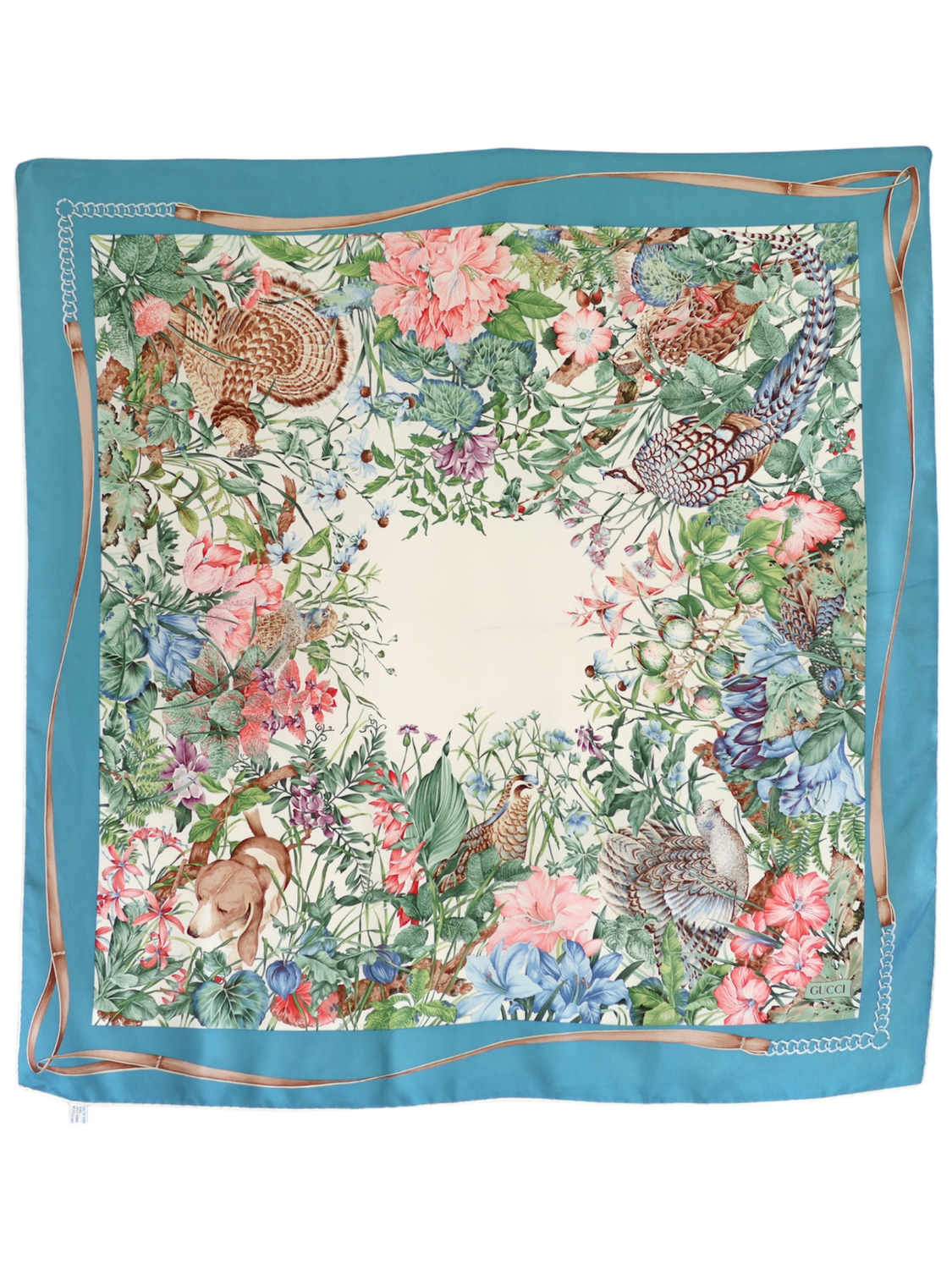 USED SILK SCARF IN LIGHT BLUE