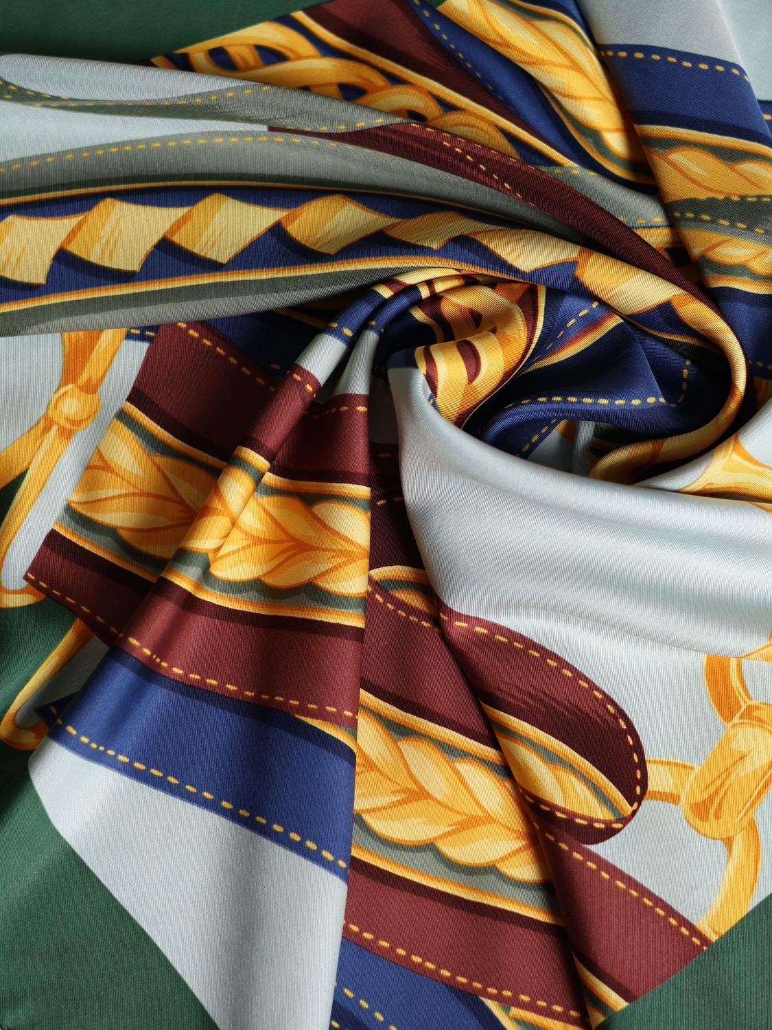 CELINE GREEN SILK SCARF