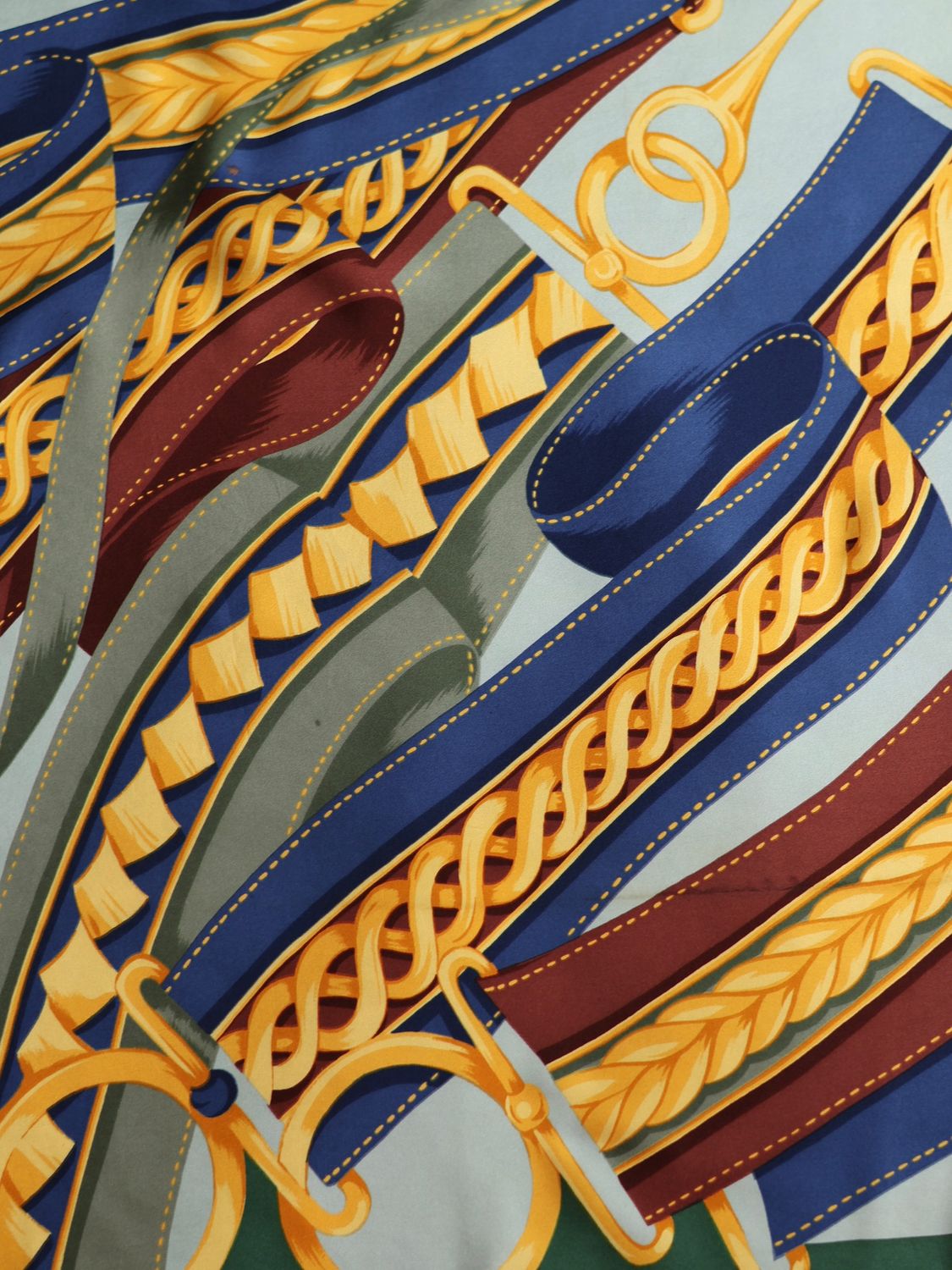 CELINE GREEN SILK SCARF