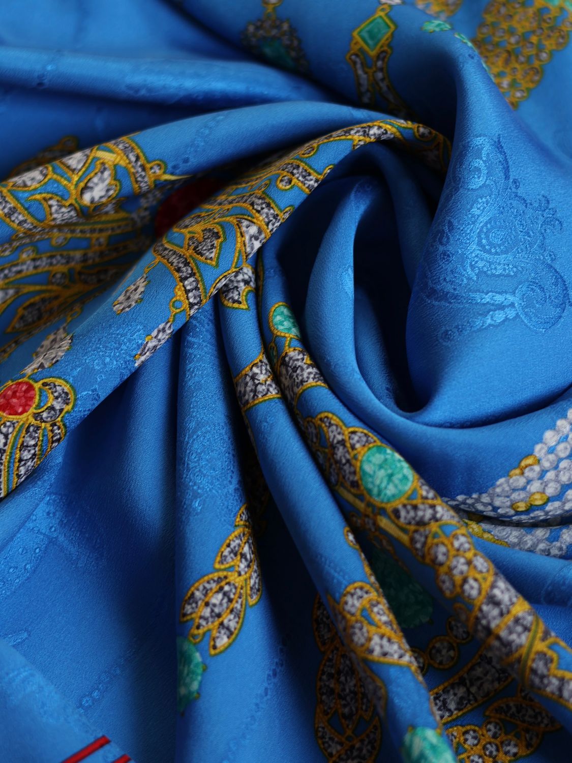 Cartier Blue Silk Scarf