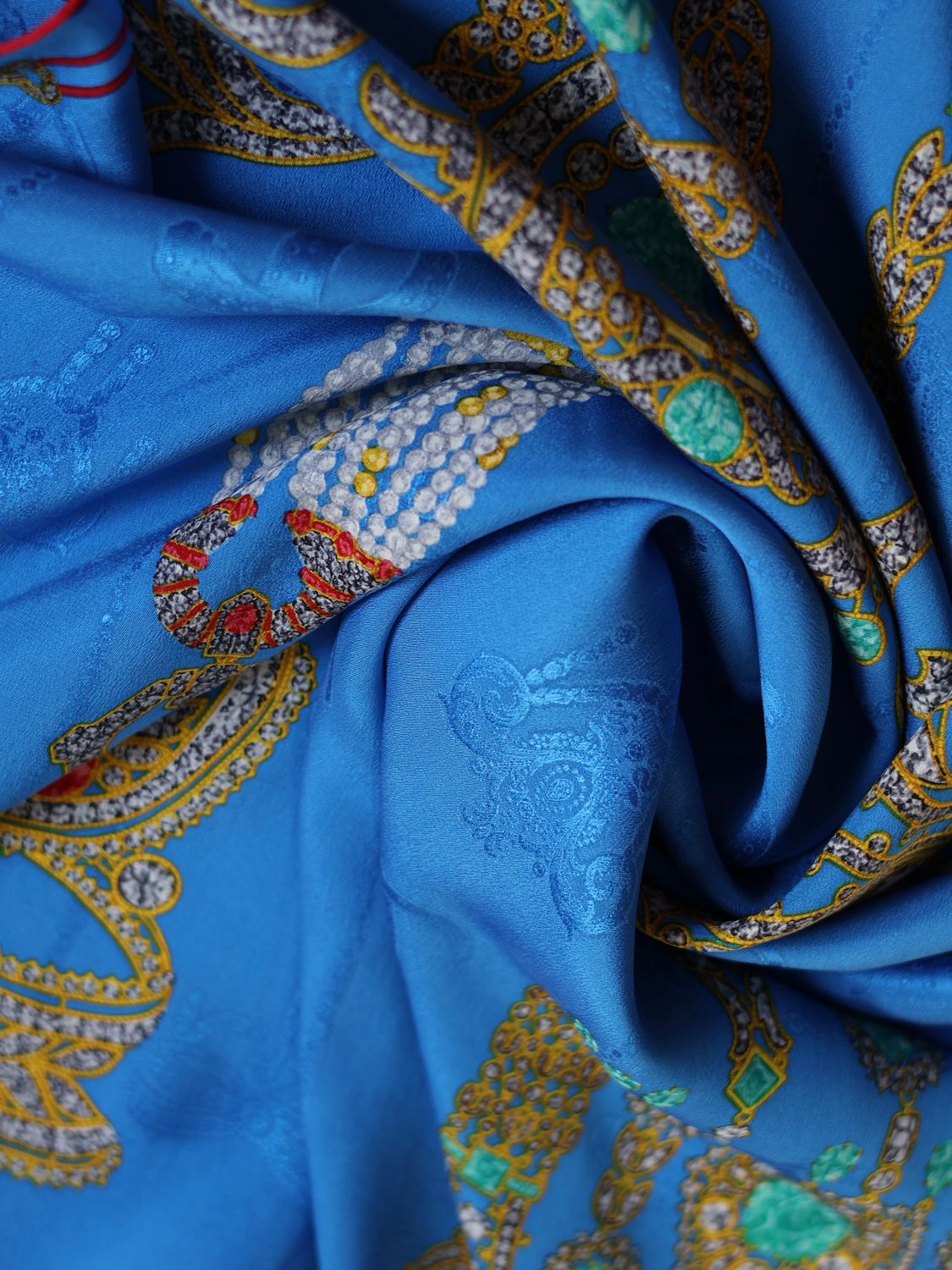 Cartier Blue Silk Scarf