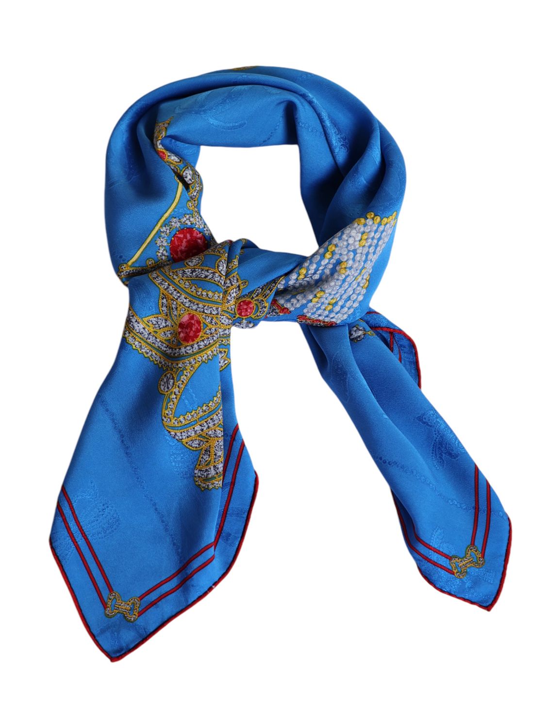 Cartier Blue Silk Scarf