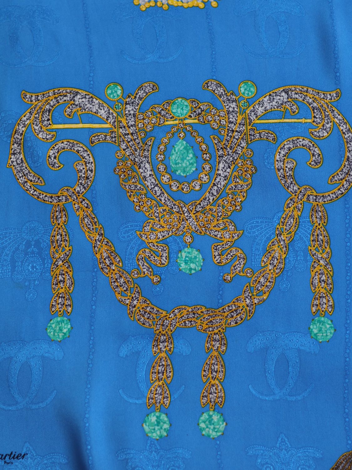 Cartier Blue Silk Scarf