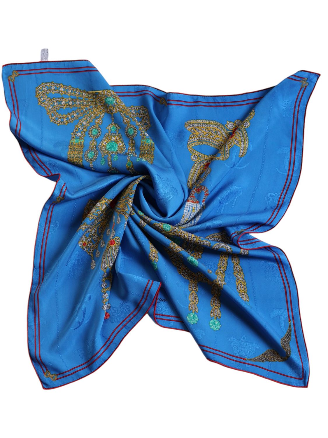 Cartier Blue Silk Scarf
