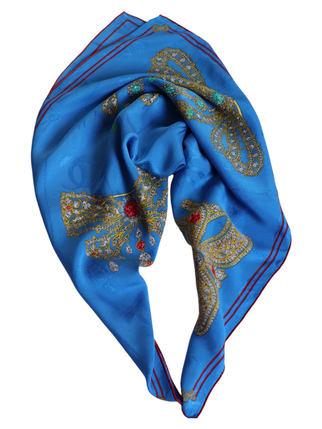 Cartier Blue Silk Scarf